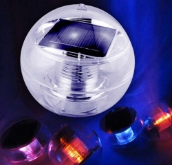 Плавающий шар со светодиодной разноцветной подсветкой на солнечной батарее AS-SPD-C, D- 11см