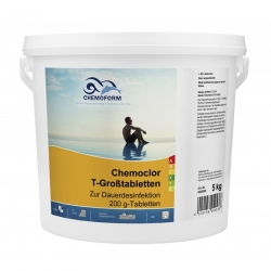 Кемохлор-Т медленнорастворимый стабилизированный хлор 90% в таблетках 200гр., 5 кг