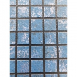 Пленка ПВХ 1,65х25,00м &quot;Haogenplast Matrix&quot;,  Blue Black Strips-3D, мозаика голубая с черной затирко
